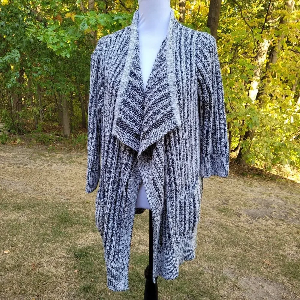 Thakoon for Design Nation Long Marled Open Front Cardigan size Medium